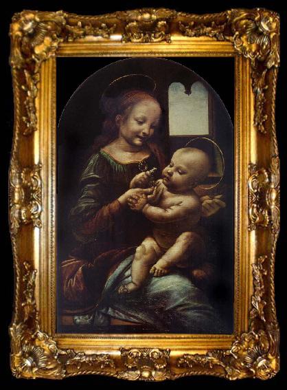 framed  LEONARDO da Vinci Madonna with a Flower, ta009-2